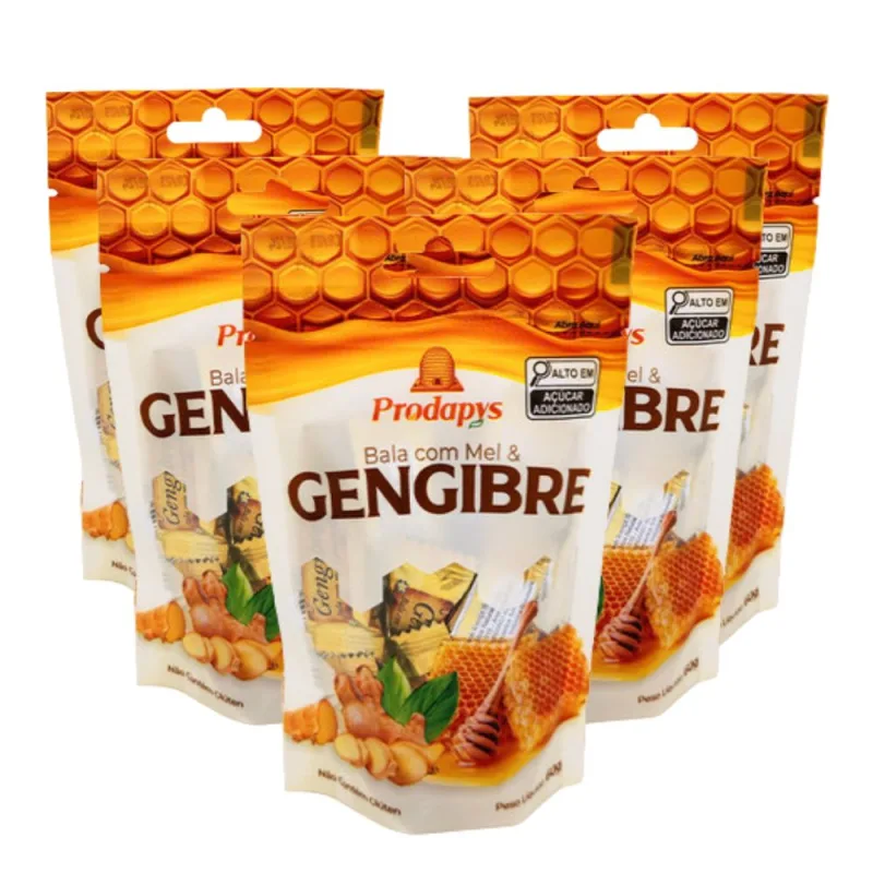 Bala Com Mel E Gengibre Kit Com 5 - Prodapys - Não Informado - Mercearia