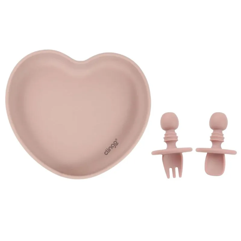 Kit Alimentação Silicone Flex Rosa Com 3 ítens Clingo Mod 3
