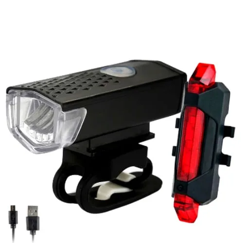 Luz Led Segurança Para Bicicleta Dianteiro + Traseiro Pisca Vermelho 2 Unidades - Não Disponível - Esporte E Lazer