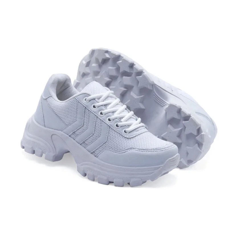 Tênis Feminino Plataforma preto branco nude R-2050