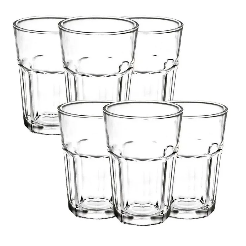 Jogo 6 Copos Vidro Grosso 420Ml Cerveja Suco Drink Premium