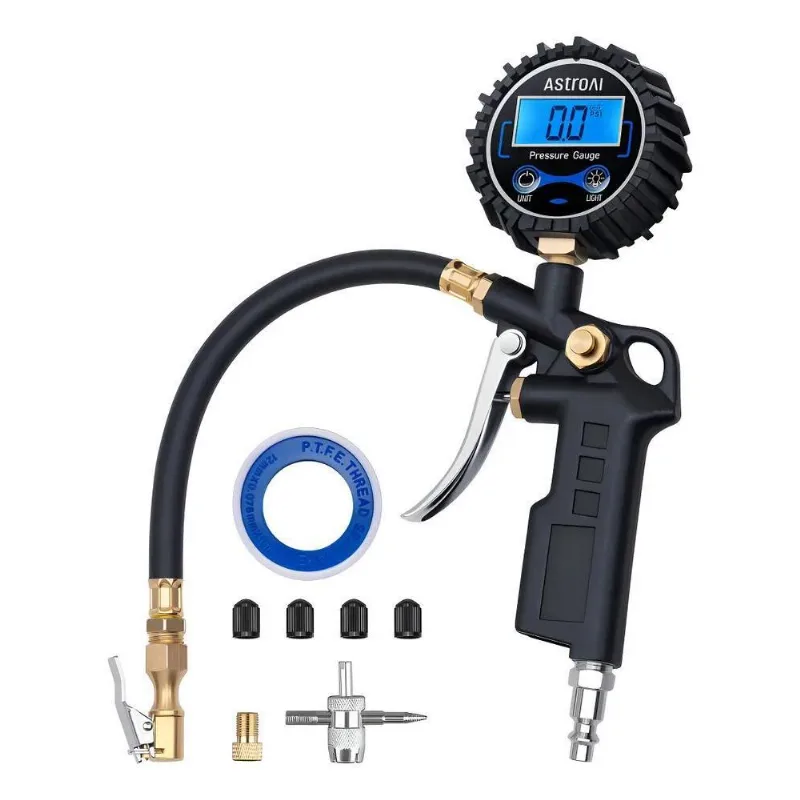 Medidor Digital De Pressão Dos Pneus Astroai Com Inflador,bu