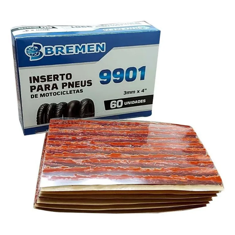 3x Refil Macarrão Fino Remendo De Pneus De Moto Caixa 60 Peç