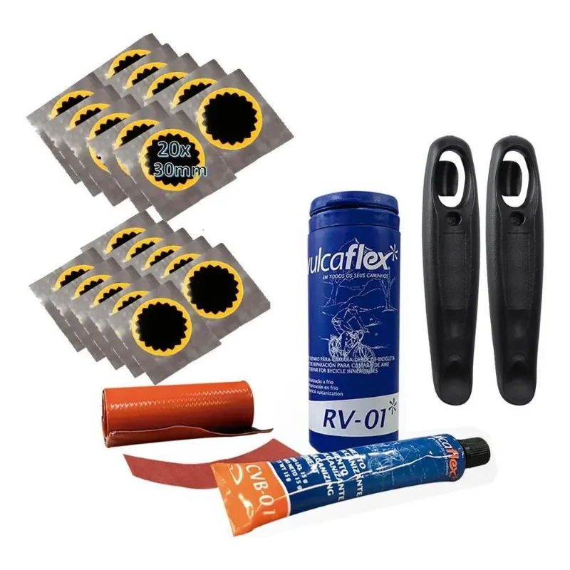 2x Kit Remendo Reparo Câmara Ar Bike + 20 Remendo Estrela Vi