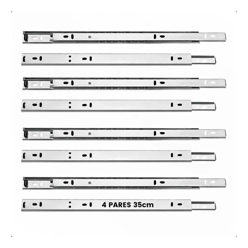 3x 4 Pares Corrediça 35cm Corrediça Telescópica Trilho Para