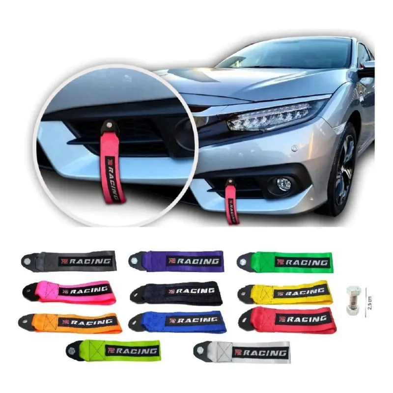 Tow Strap Hook Cinta Reboque Engate Parafusado /vari Laranja