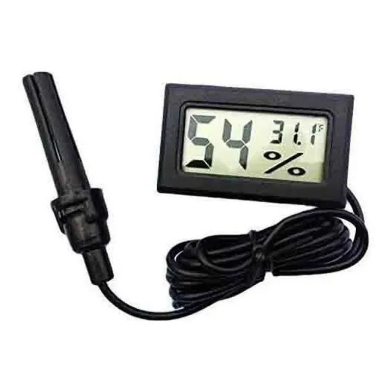 5x Termômetro Digital Temperatura / Umidade Com Sonda Pilhas