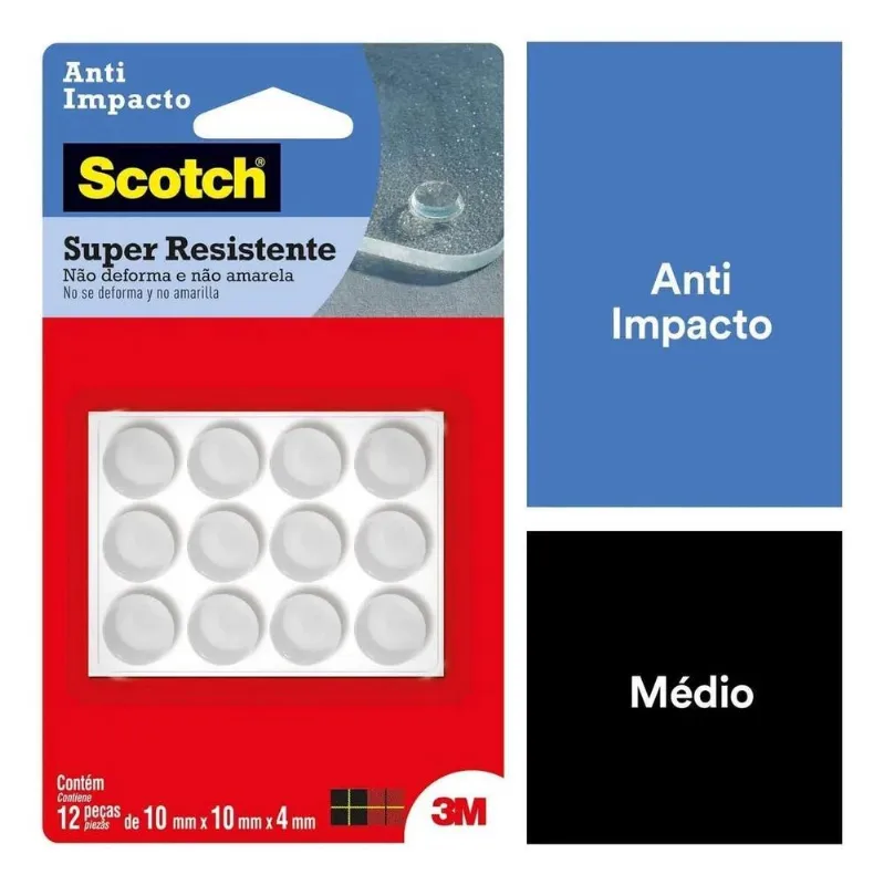 5x Protetor Anti Impacto Silicone Médio 10x10x4mm 12 Unidade
