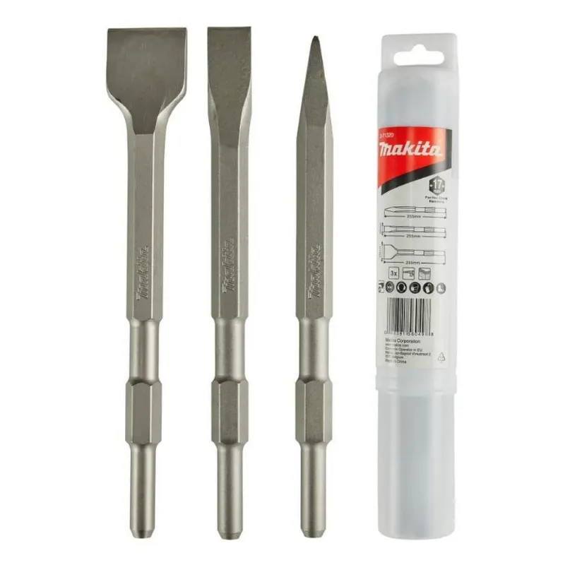 2x Kit Ponteiro E Talhadeiras 3 Peças Makita D-71320 Sextava