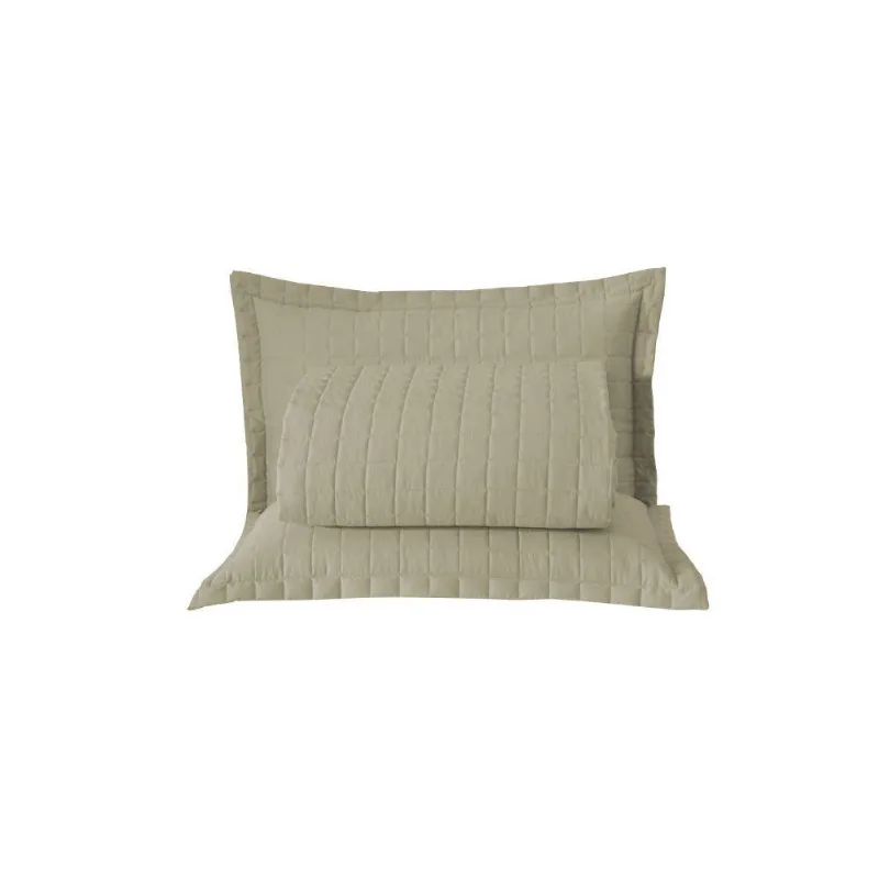 Kit Cobre Leito Matelado Copacabana 3 Peças Casal 100% Poliéster Percal 300 Fios Cor:cáqui