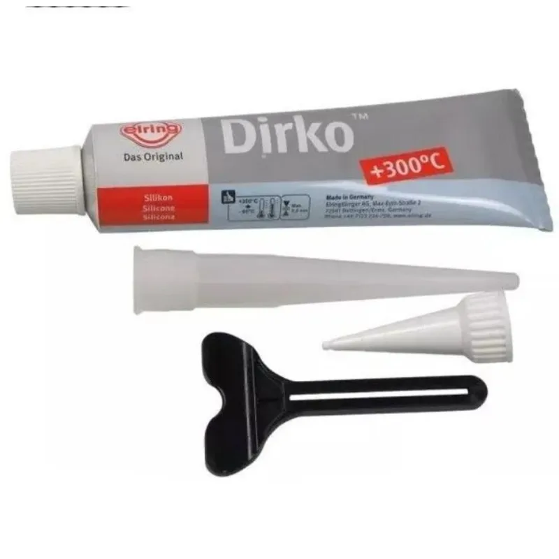 2x Cola Silicone Cinza Grey Motor Alta Temperatura Dirko Elr