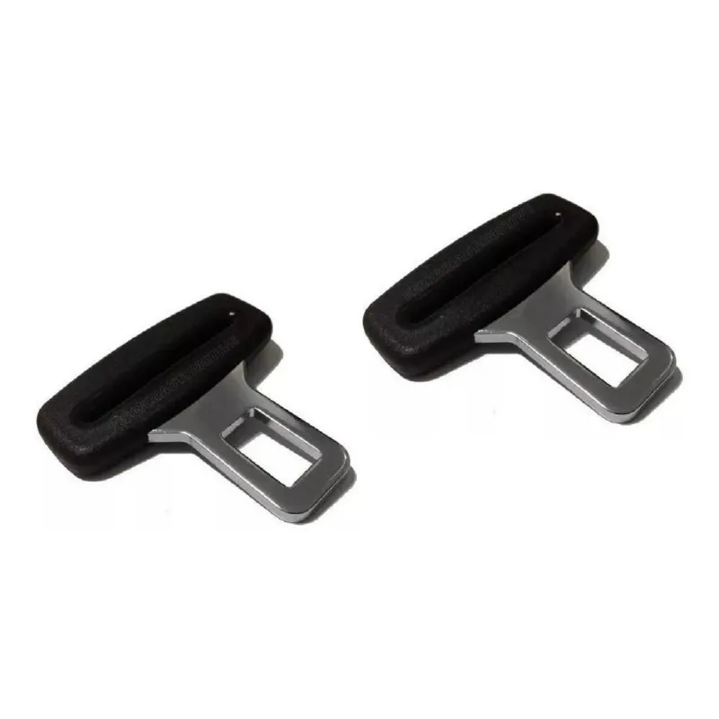 3x Lingueta Fivela Cinto Segurança Universal Ajustável Preto