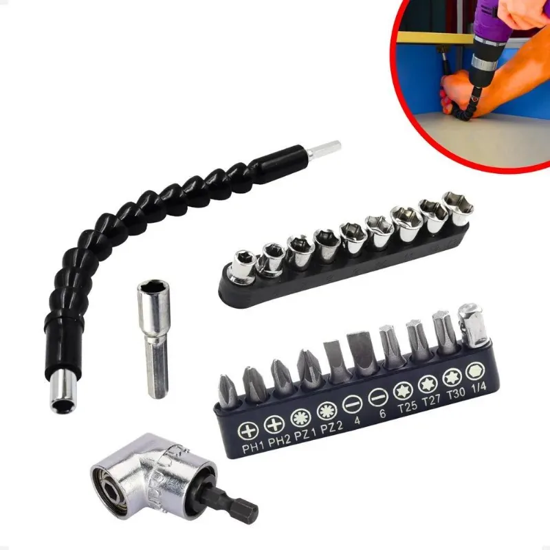 3x Suporte Extensor Cabo Alongador Adaptador Angular Bits Ei