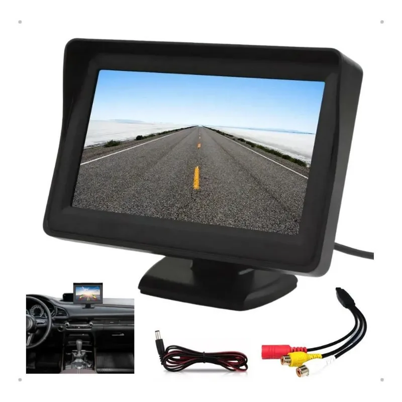 3x Monitor Digital Lcd Colorido Veicular 4.3 Tela Lcd Câmera