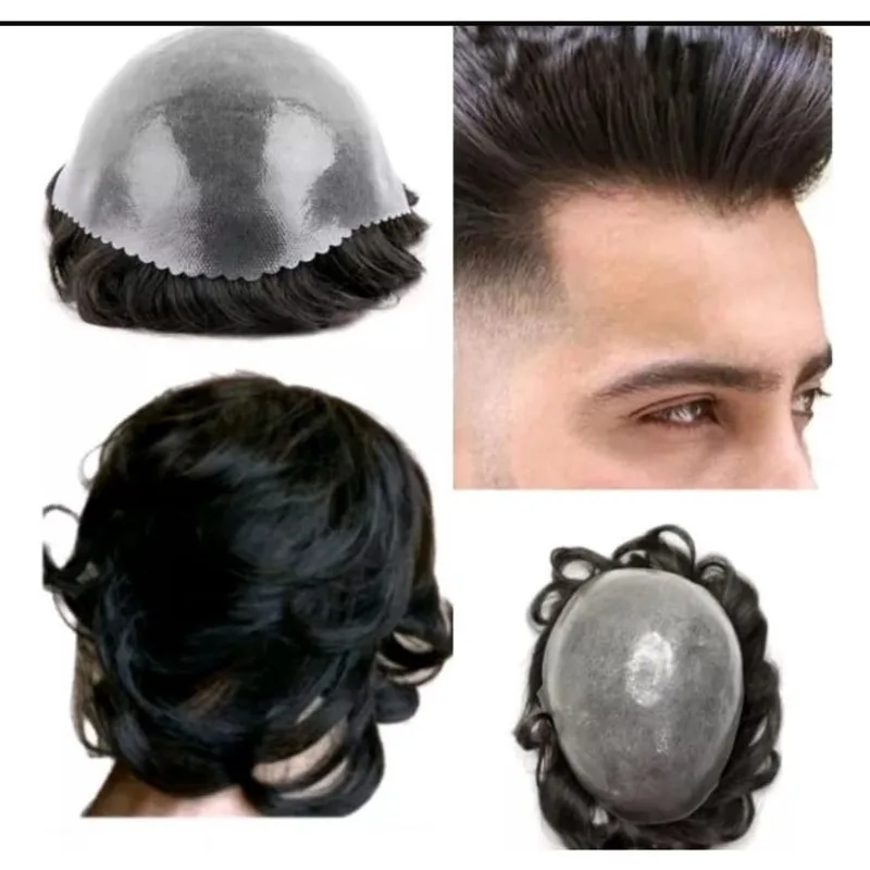 Prótese Capilar Masculina Micropele 20X25 Resistente Fios Em Nós Duplos Castanho escuro