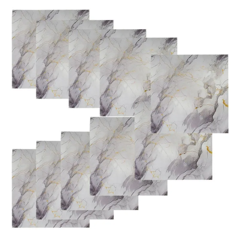 PAPEL DE PAREDE PLACA ADESIVA MÁRMORE FALSO 3D AUTOCOLANTE LAVÁVEL CINZA LEVA PRA CASA KIT 10