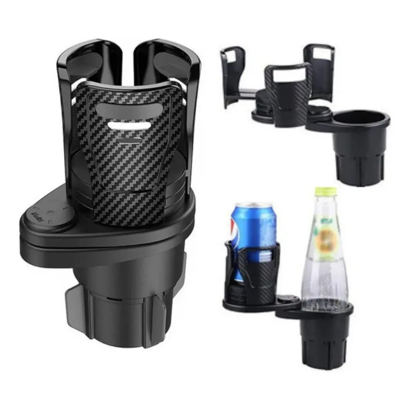3x Adaptador Porta Copo Expansível Para Carro Até Dois Copos