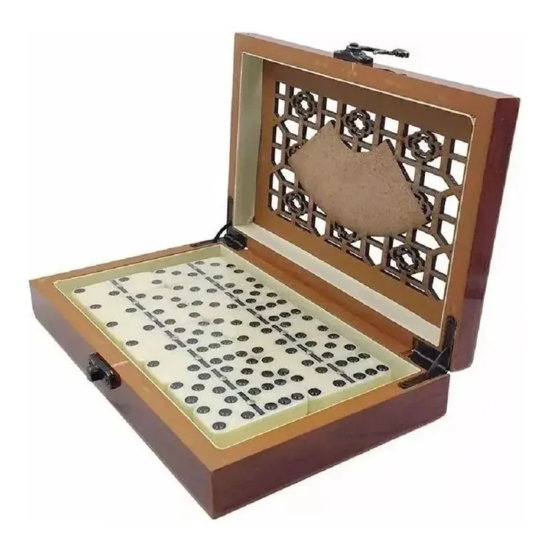 3x Jogo Domino Profissional Luxo Caixa De Madeira Pedra De O