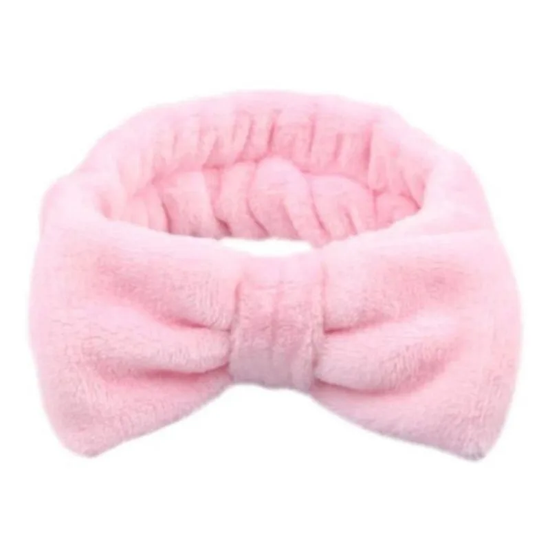 Tiara Laço Faixa Para Maquiagem Rosto Travessa Cabelo - Rosa