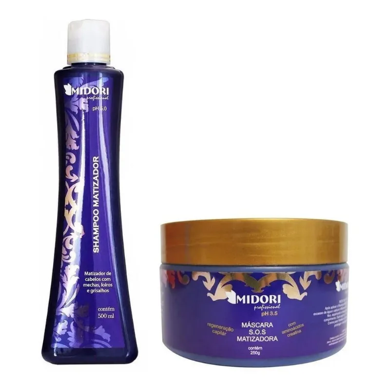 Kit Shampoo Matizador Mascara Matizadora Cabelo Loiro 500Ml