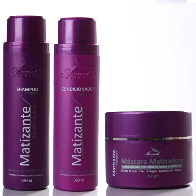 Kit Matizador 380Ml Aramath Shampoo Roxo Máscara