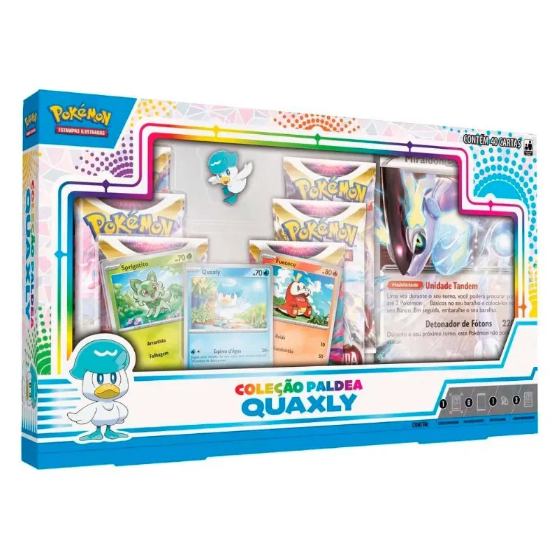 Box de Cartas - Pokémon ei - Paldea - Quaxly - Copag