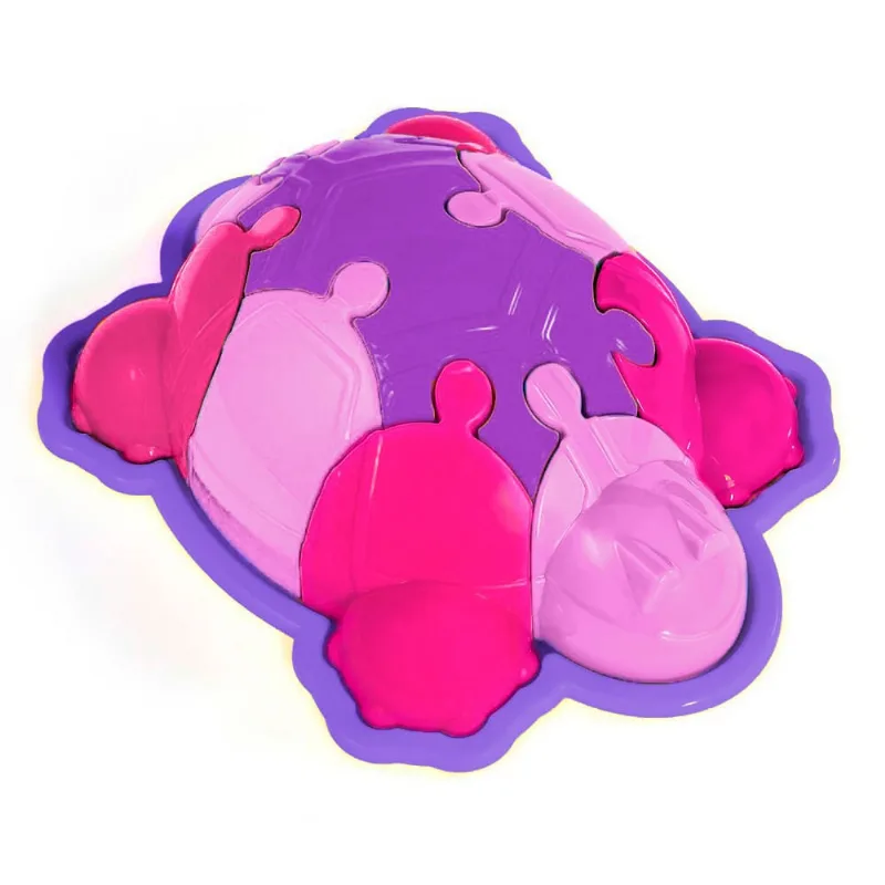 Quebra Cabeca Didatico 3d 10 Pecas Happy Tartaruga Rosa Usual Brinquedos