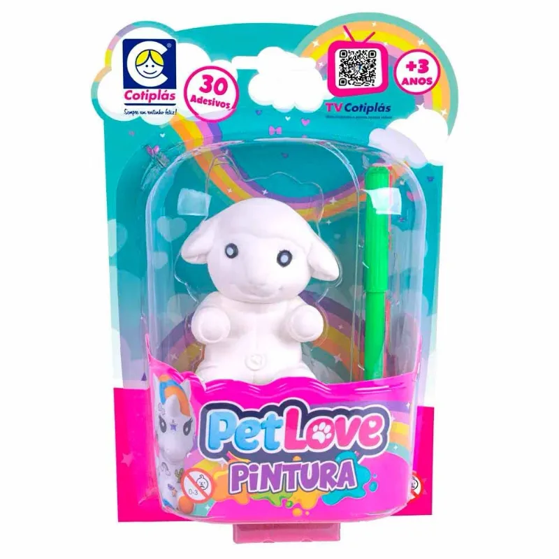 Figura De Pintar Pet Love Pintura Ovelha Cotiplas