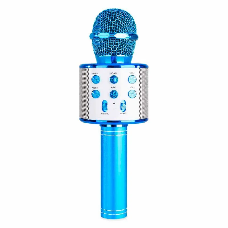 Microfone Bluetooth Infantil - Divertido WS858 - Azul - Mundo Encantado