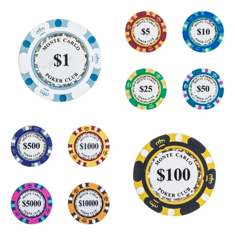 3x Conjunto De Amostras Fichas Poker 14gms Monte Carlo 3-ton