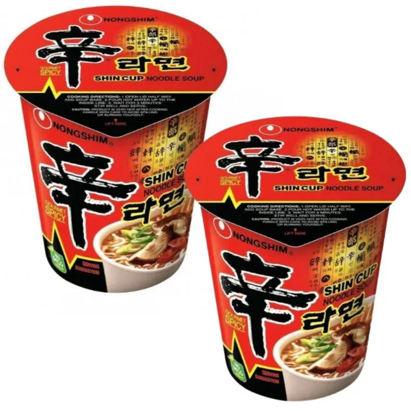 Kit 2 Shin Ramyun Cup Noodle 68G - Lamen Coreano Shin Cup