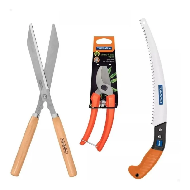 Serrote + Tesoura Cerca Viva + Tesoura De Poda Jardinagem
