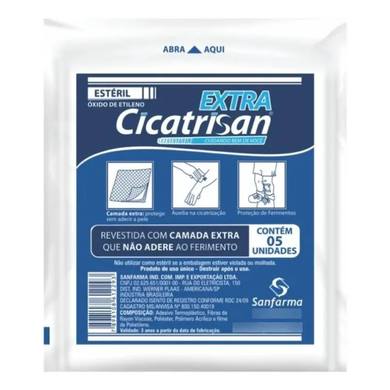 3x Compressa Não Aderente Cicatrisan Extra
