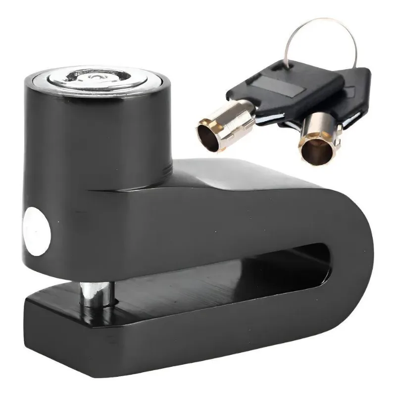 Trava Tranca Moto Cadeado De Disco Universal Antif Preto