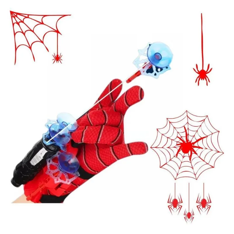 3x Luva Do Homem Aranha Solta Teias Dispara Dardos Divertido