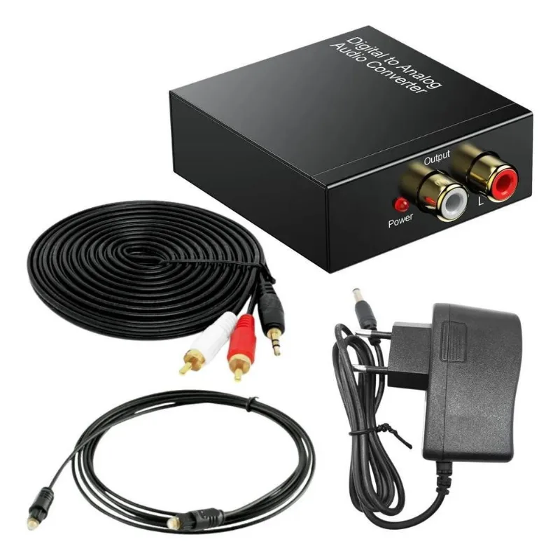 Kit Conversor De Audio Optico Digital Para Rca Home E Som