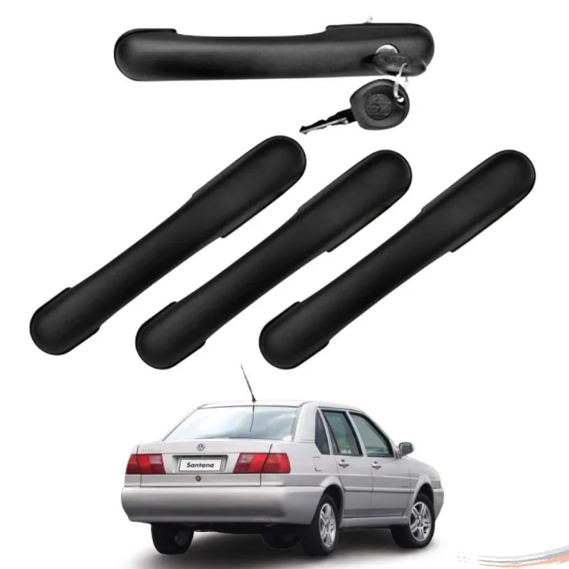 Kit 4 Maçanetas Externas Preto Santana G2 98 A 06 4 Portas Un/4