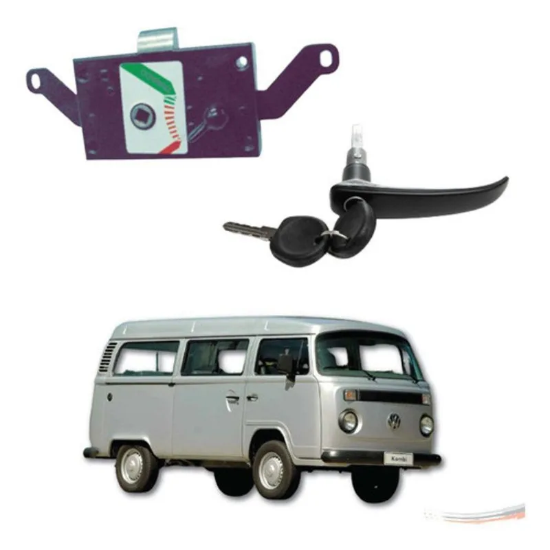 Kit Maçaneta Preta + Fechadura Pta Lat Kombi Clipper 75 A 96 - Un / 2 [f103]