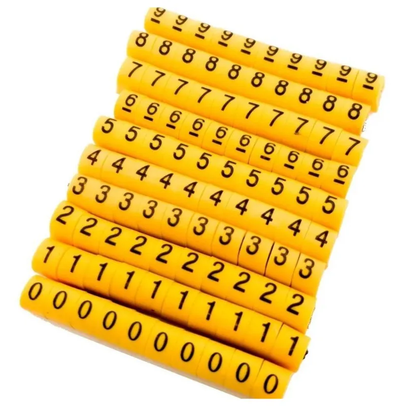 10x Identificador Marcador Fios Cabos Anilhas 1000pcs 0a9