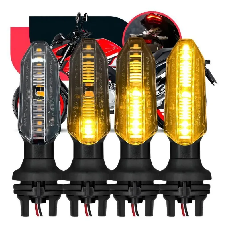Kit 4 Pisca Seta De Led Cb250 Twister Cg Titan Fan Sequenci