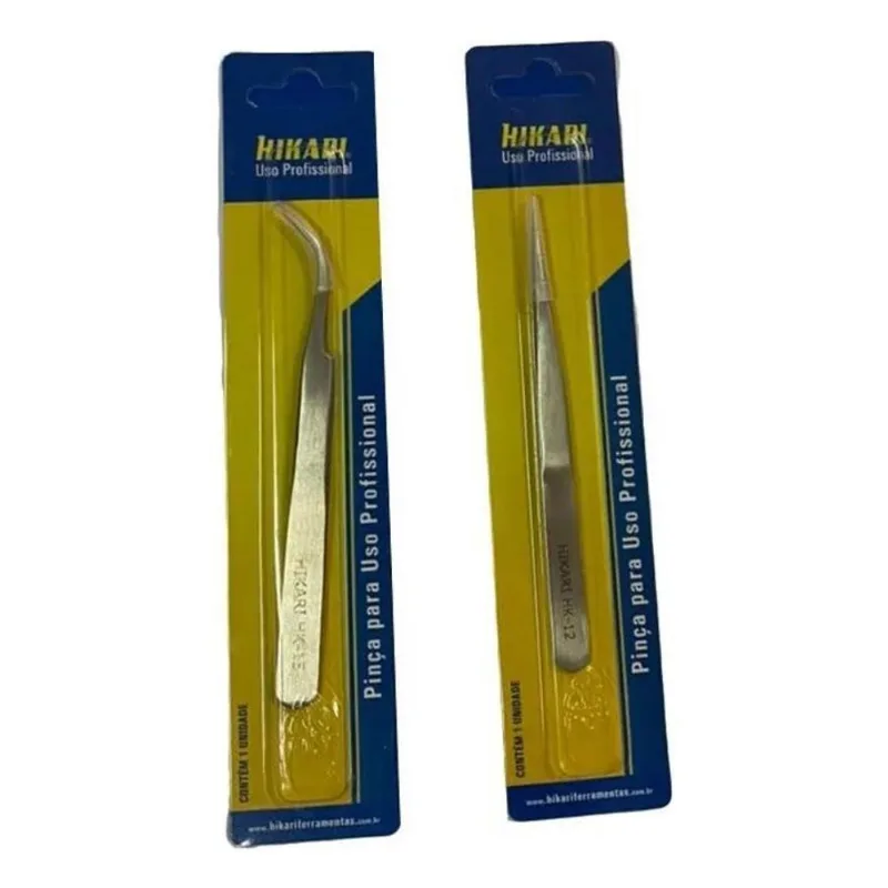 3x Kit Pinça Reta E Curva Profissional Hikari Bga Reballing