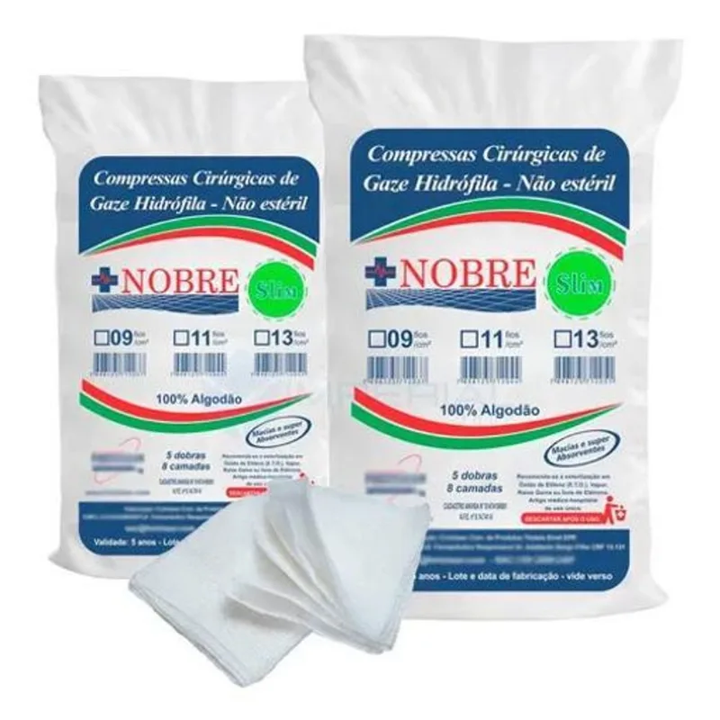 3x 2x Compressas De Gazes 9 Fios Pacote Curativo Com 180g Ca