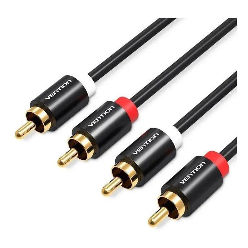10x Cabo Audio 2 Rca Macho Blindado Dj Cobre Som 2m Vention