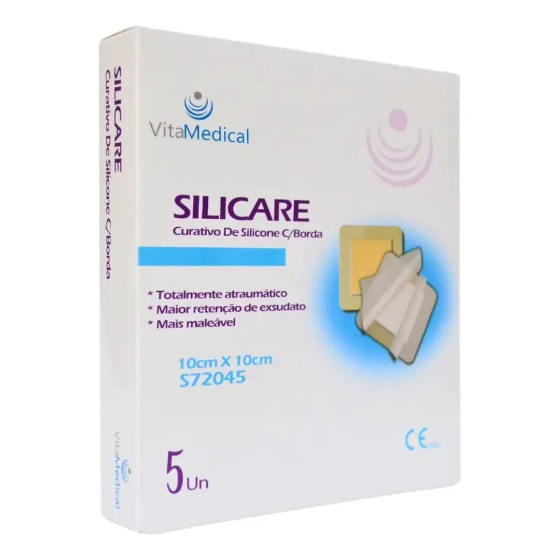 10x Curativo De Silicone Com Espuma E Borda - Silicare 10x1