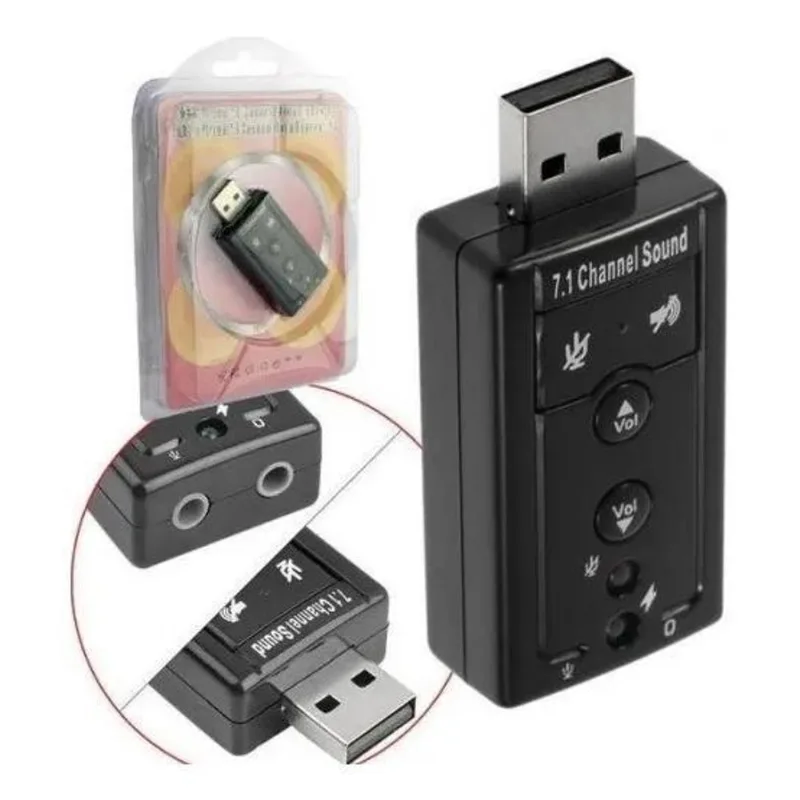 10x Mfl 71 Placa Adaptador De Som Usb 7.1 Canais 3d Adaptad