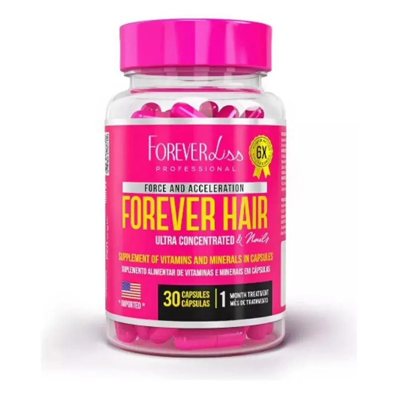 Vitamina Forever Hair 1 Meses Tratamento Crescimento Capilar