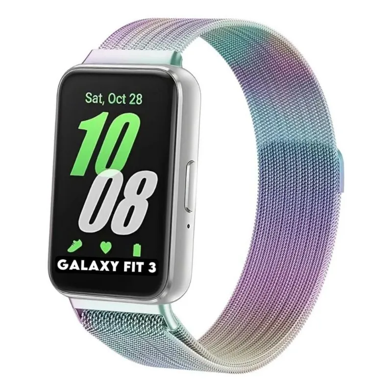 Pulseira De Metal Para Samsung Galaxy Fit 3 Furta-cor