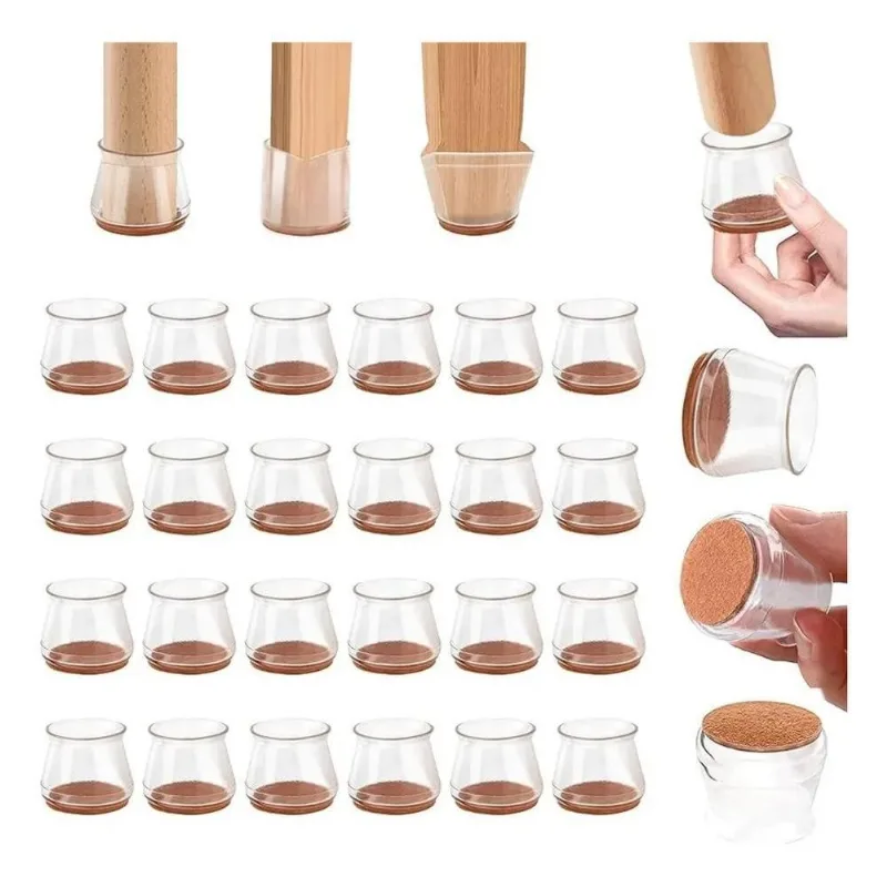 10x Kit 24 Peças Protetor Para O Pé Da Cadeira/mesa De Sili