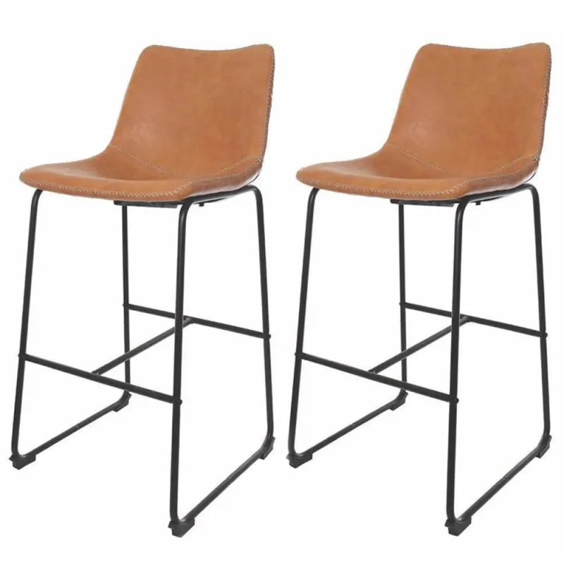 Kit 2 Banquetas Altas Munich Caramelo Caramelo - baba shop - Agro