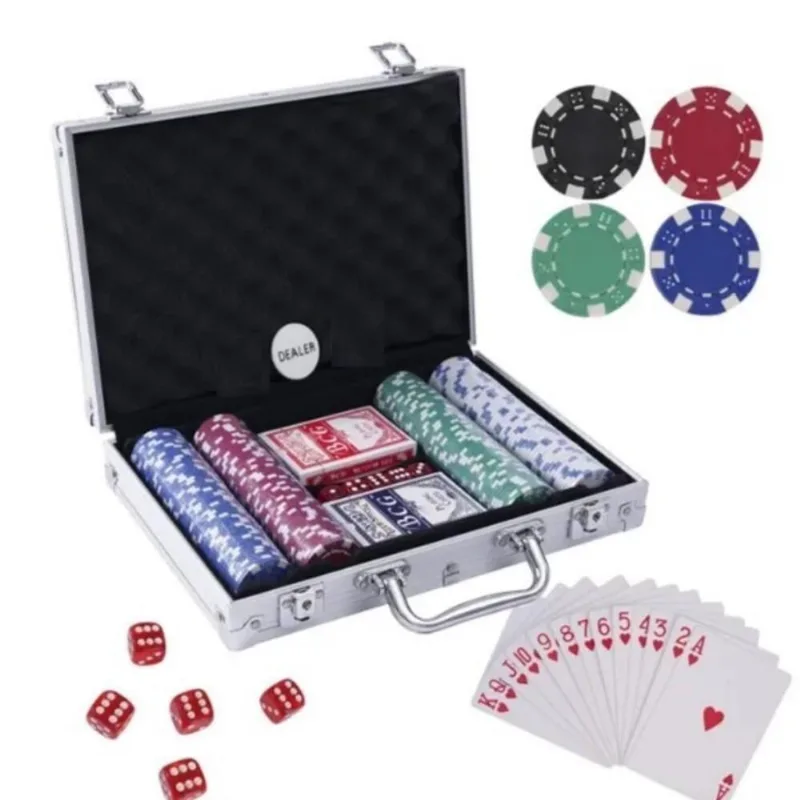 Maleta de Poker Maleta Poker 200 Fichas Alumínio Profissional Jogo Oficial Prata Yeet